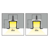 Zwart LED inbouw profiel met klikcover 18,80 mm x 12,00 mm - 03.1ZWART