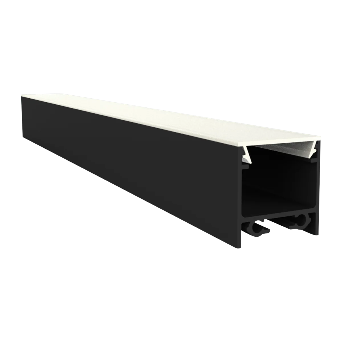 LED strip profiel inclusief opaal klikcover 20mm x 20mm - 318ZWART