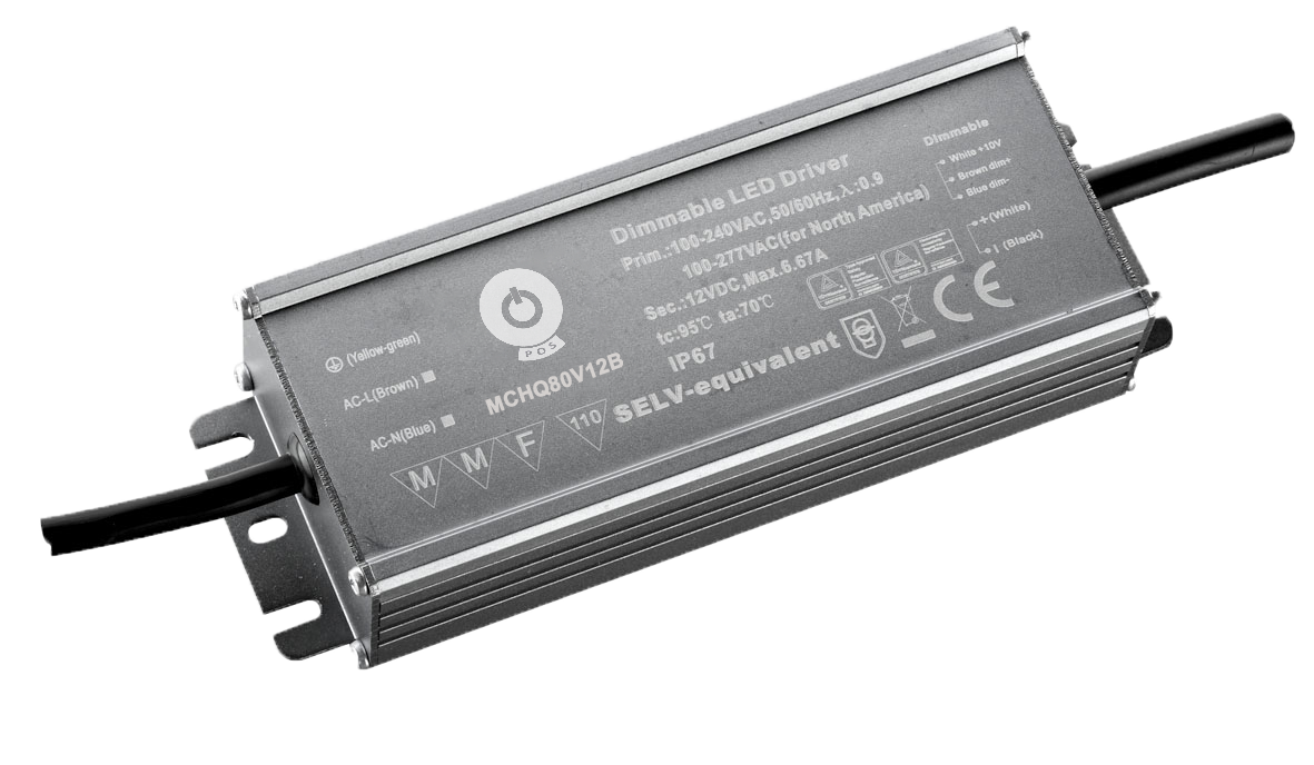 1-10V Dimbare LED voeding 80 watt 12 volt 6,7 ampere - IP67