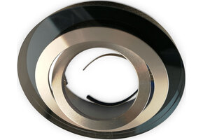 Kantelbare ronde LED spot behuizing - OH50 transparant zwart met zilver