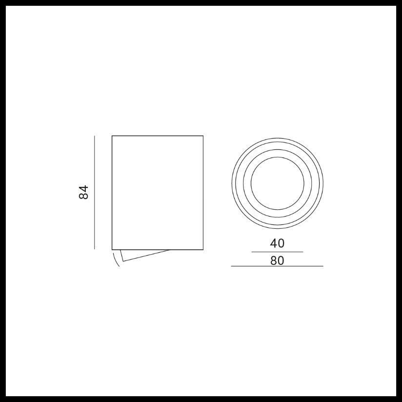 Vierkante LED opbouw lamp RVS - OH37RVS - kantelbaar