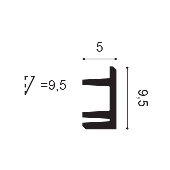 LED sierlijst 2 meter - C381WIT - 9,5 x 5 CM