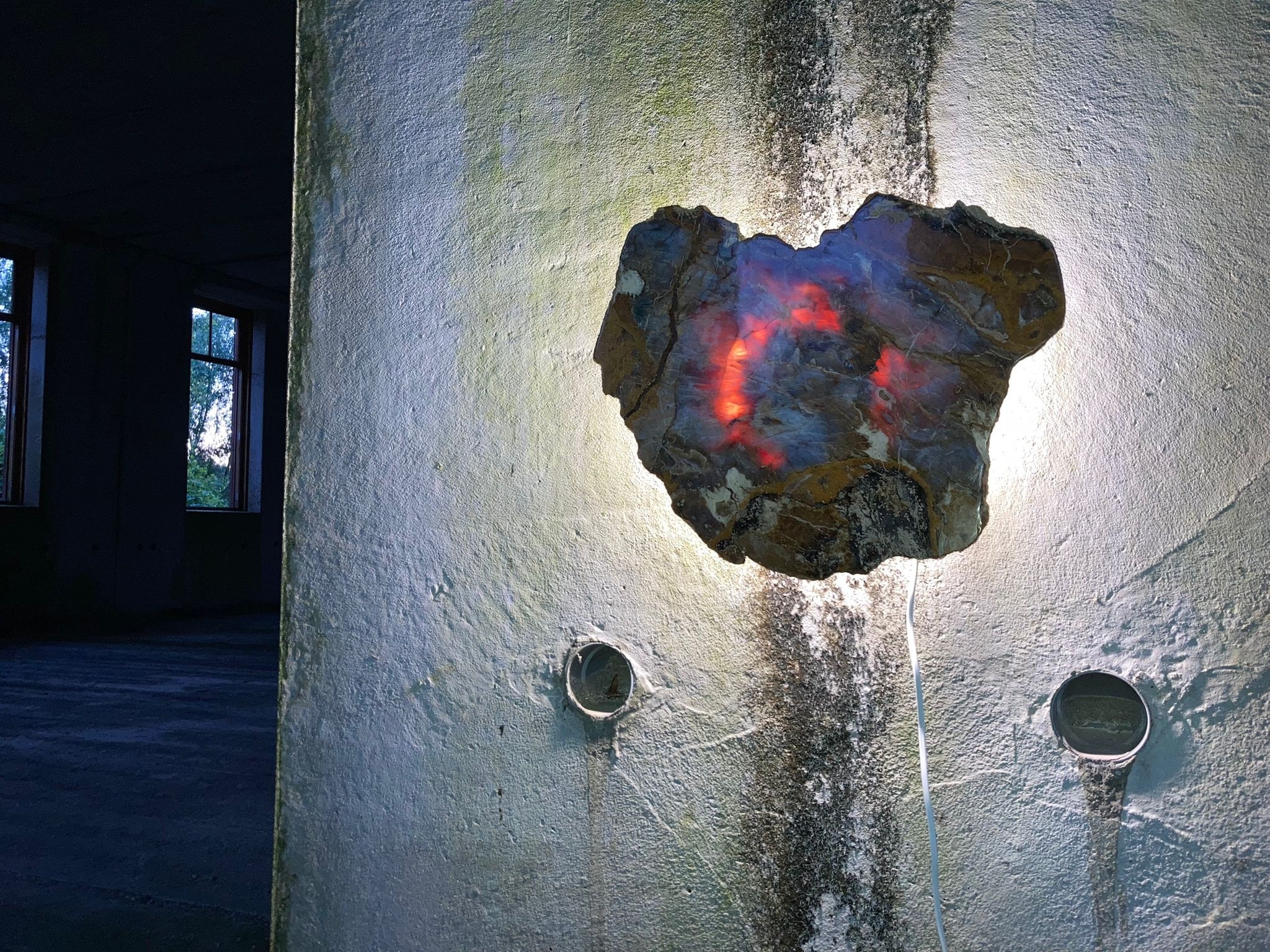 Versteend houten design lamp -  Dual White - 2700k - 650k - #106