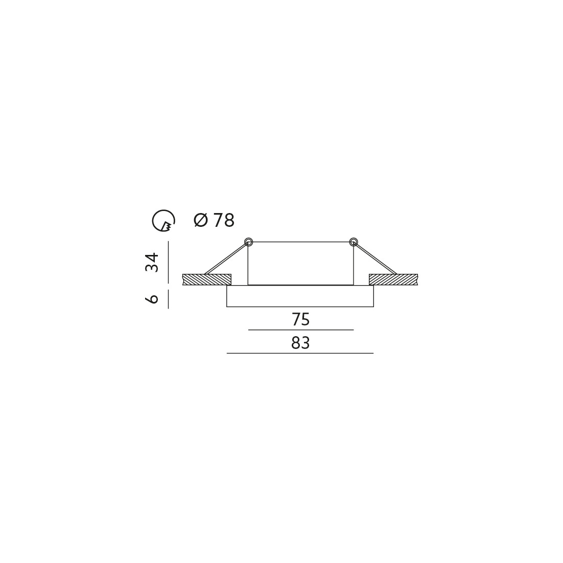 Waterdichte LED spot behuizing IP44 - OH35 WIT