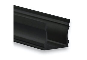 Zwart opbouw LED strip profiel met cover 17 mm x 15,2 mm - 06ZWART
