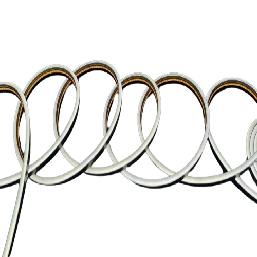 Zwarte Mini Neon Flex LED strip 24 volt 2700 kelvin extra warm wit 12W 980LM 4 x 8 mm IP65 – 3 meter