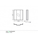 Montageklem buigbaar LED strip profiel F12 serie ARC12 CD/U5, ARC12 CD/U5, ARC12 CD/U5 inclusief schroefje - afdekking naar keuze