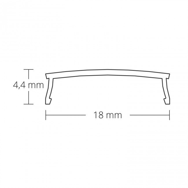 Buigbaar flexibel LED profiel inclusief opaal klikafdekking 2,40 mm x 18 mm - 13ALU