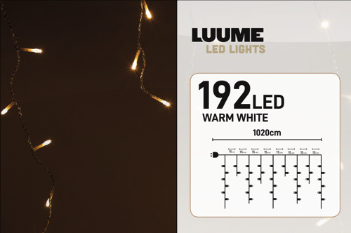 IJspegel kerstverlichting warm wit 7 meter 192 ijspegels voor binnen & buiten met 8 functies