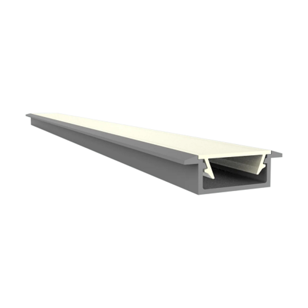 LED inbouw profiel met afdekking 15 mm x 6mm - 308ALU