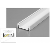 Wit LED strip profiel met cover 24 mm x 9 mm - 09WIT