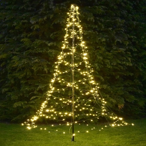Kerstboom vlaggenmast verlichting met 880 LEDs 6 meter - multi color en warm wit - LUKSUS
