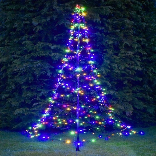 Kerstboom vlaggenmast verlichting met 880 LEDs 6 meter - multi color en warm wit - LUKSUS
