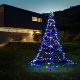 Kerstboom vlaggenmast verlichting met 880 LEDs 6 meter - multi color en warm wit - LUKSUS