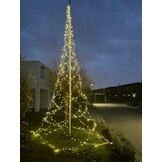 Kerstboom vlaggenmast verlichting met 880 LEDs 6 meter - multi color en warm wit - LUKSUS