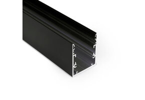 Zwart LED XXL profiel 2 meter met cover 53 mm x 53 mm - XL53ZWART