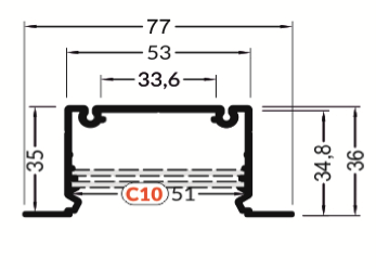 PHIL recessed C10 LED profiel - Geanodiseerd aluminium - afdekking naar keuze