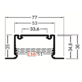 Extra groot LED strip profiel 1 meter met cover 77 mm x 36 mm XL12