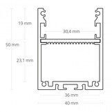 LED profiel XL 3 meter inclusief klikafdekking 40mm x 50 mm - XL40ALU