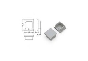 Eindkap voor LED strip profiel zonder kabeldoorvoer 20WIT