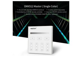 DMX Enkel kleurige LED wanddimmer - DMX 512 en Draadloos MIBOXER - X1