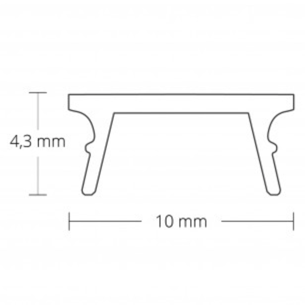 Slim LED stucprofiel 2 meter met opaal klikafdekking 29,2 mm x 10 mm - SLIMSTUC03
