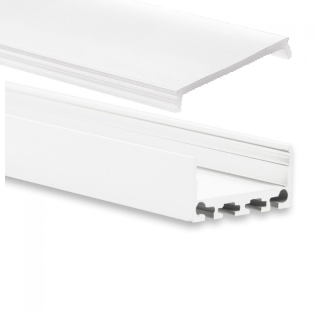 LED strip profiel 20 meter met lage cover 26,79mm x 11,69mm PN4 C1 - Wit