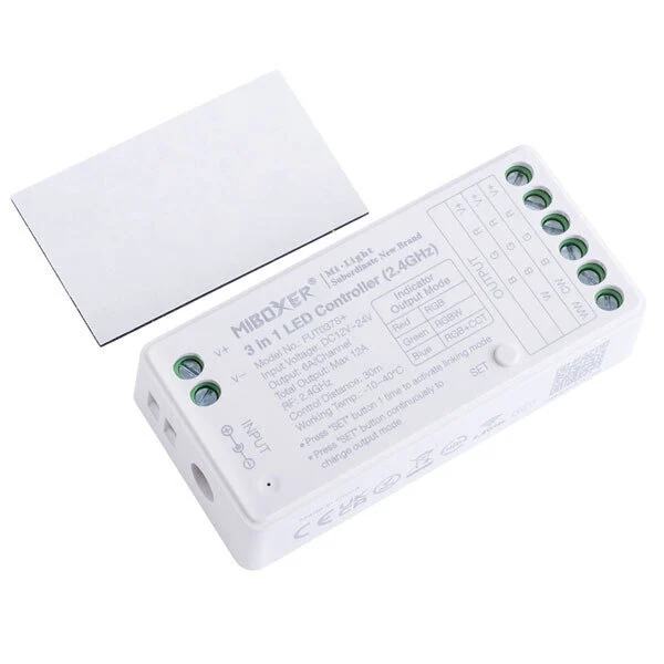 LED controller 3 in 1 - voor RGB/RGBW/RGBWW/RGBCCT LED strips 12-24v - FUT037S+