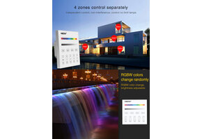 DMX RGBWW LED wanddimmer - DMX 512 en Draadloos MIBOXER - X4