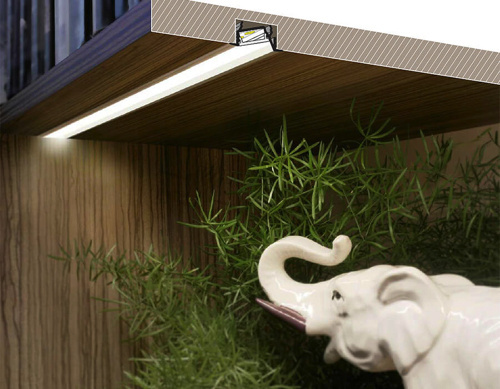 Diagonaal inbouw LED strip profiel 1 meter met opaal klikcover 30 mm x 12.7 mm - C22ALU