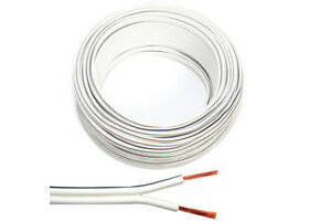 LED strip aansluitkabel 2-polig, YZWL 2×0,75mm - 50 meter rol - wit