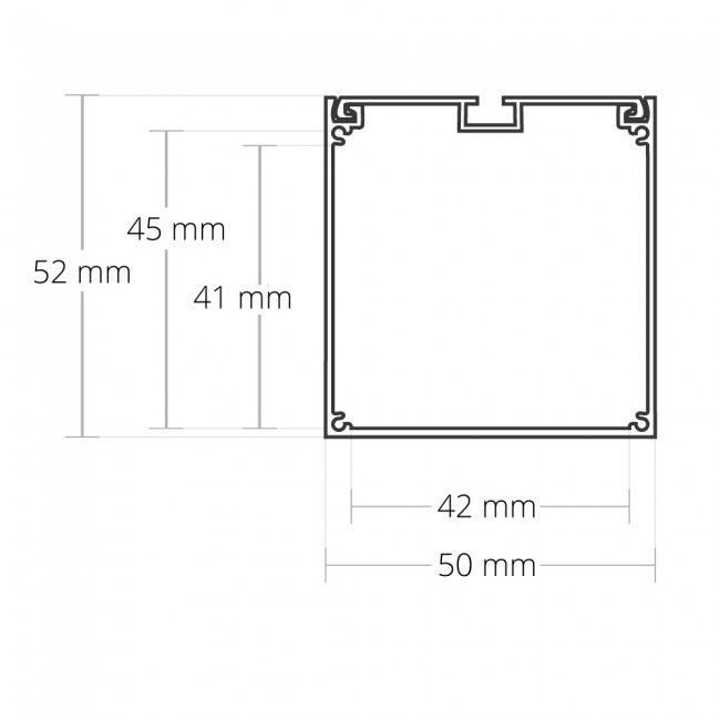 LED driver plafond bakje van aluminium 300 x 52 x 50 mm (l x b x h)