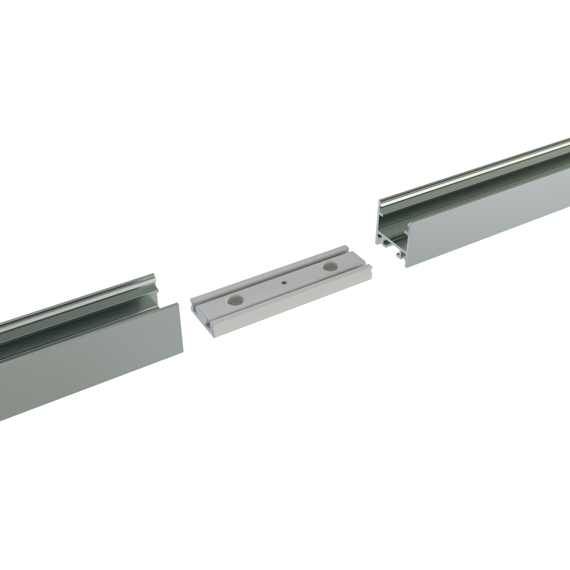 Connector 180° alu voor LED strip profiel 302ALU