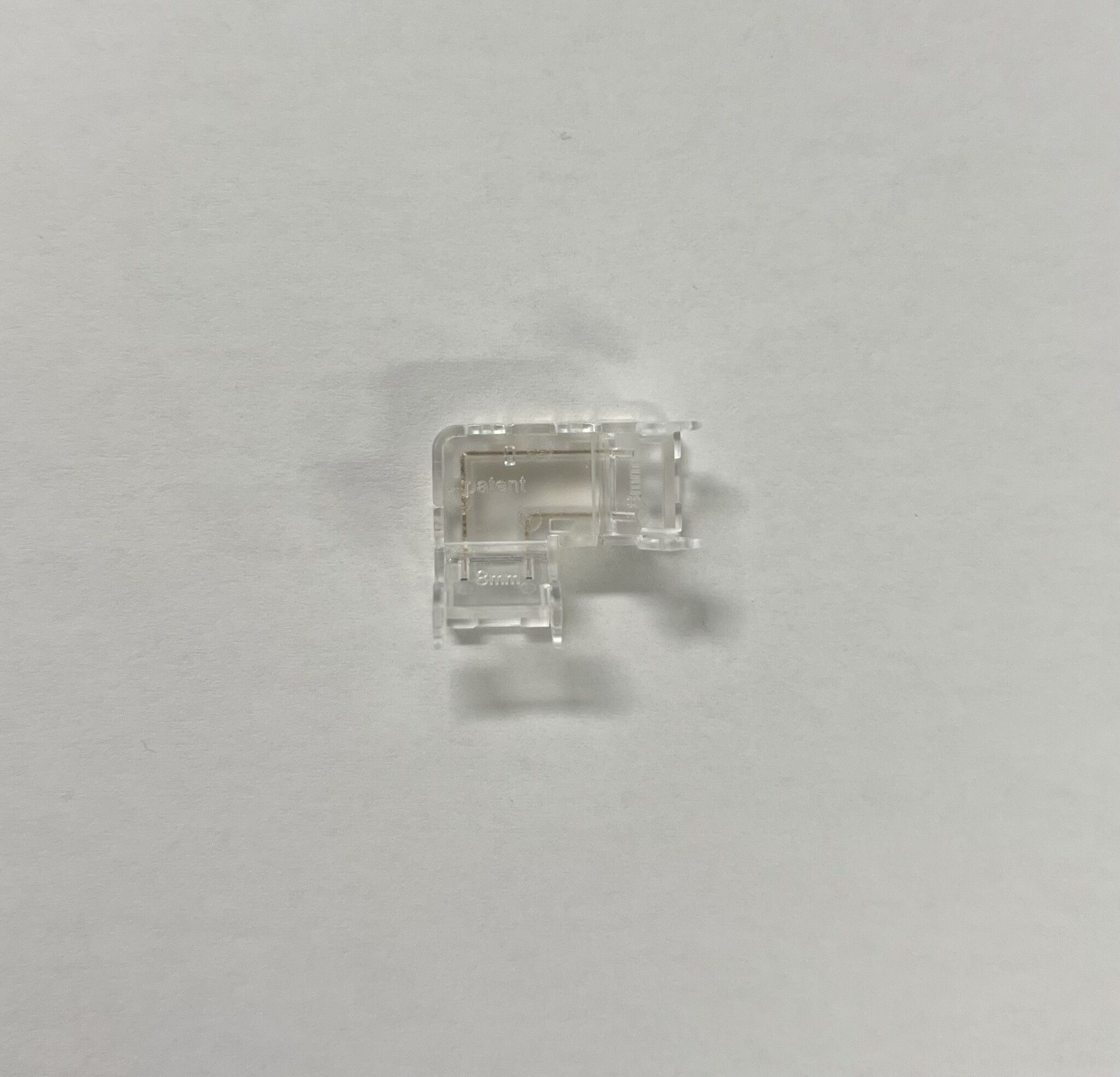 Transparante COB LED strip hoek connector 8mm - IP20