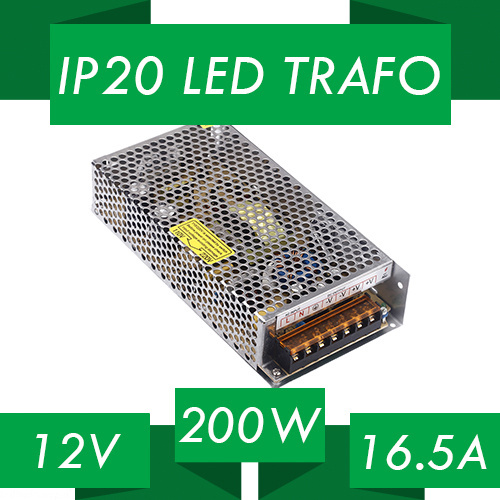 LED driver 200 watt 12 volt 16,5 Ampère - IP20