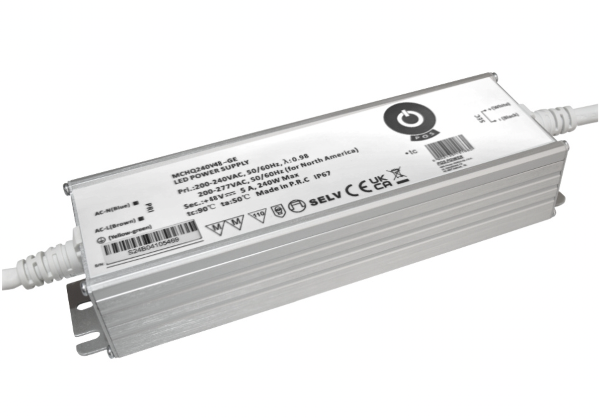 48 volt LED voeding 240W 5 Ampère MCHQ-240v48-GE