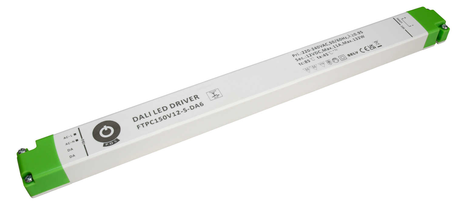 SLIM DALI LED voeding 150 watt 12 volt 11 Ampère - IP20 - compact - FTPC150V12-S-DA6