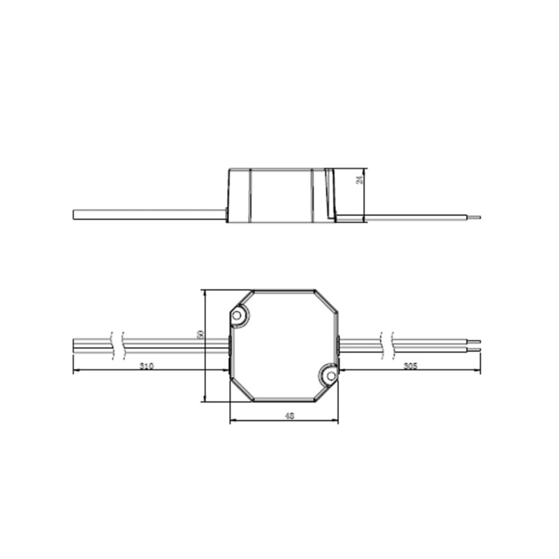 Wandcontactdoos Dimbare Mini LED driver 12 watt 24 volt 0,08 Ampère - IP65 -Dimbare Mini LED driver 12 watt 24 volt 0,08 Ampère - IP65
