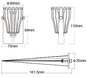 Milight 6W Garden Light 230V FUTC04