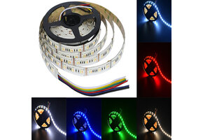 PRO Waterdichte LED strip RGBCCT 21W 2240LM 96LED p/m 24VDC IP65 - 5 meter