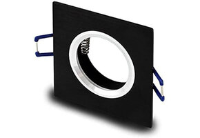 Kantelbare zwarte LED spot behuizing - OH20 Mat Zwart met zilver