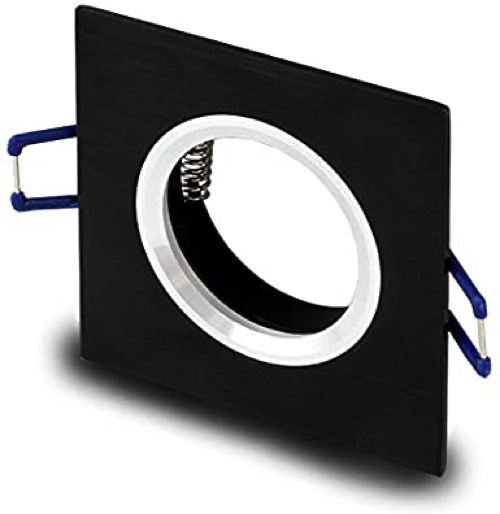 Kantelbare zwarte LED spot behuizing - OH20 Mat Zwart met zilver