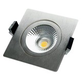 Vierkante LED inbouwspot RVS - kantelbaar - 5W 2700k extra warm wit - Gatmaat 75mm - IP54