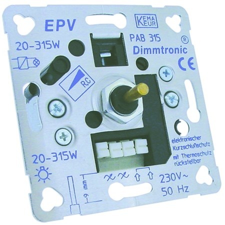 Triac dimbare inbouw wanddimmer 1 - 200 VA