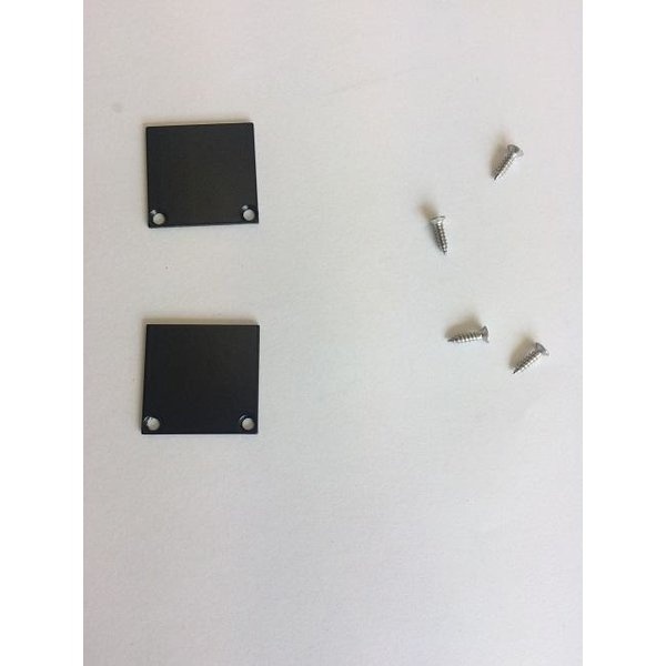 2 x PL1 LED opbouwprofiel eindkapjes inclusief schroeven - zwart - afdekking naar keuze