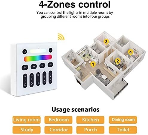 +GLEDoptop Zigbee LED strip wandpaneel - 4 zones - smarthome compatible
