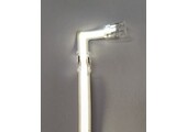 Doorverlichte 24 volt COB LED Strip - 90 graden transparante hoek connector T.B.V. 4000K natuurlijk witte COB LED Strips - IP20