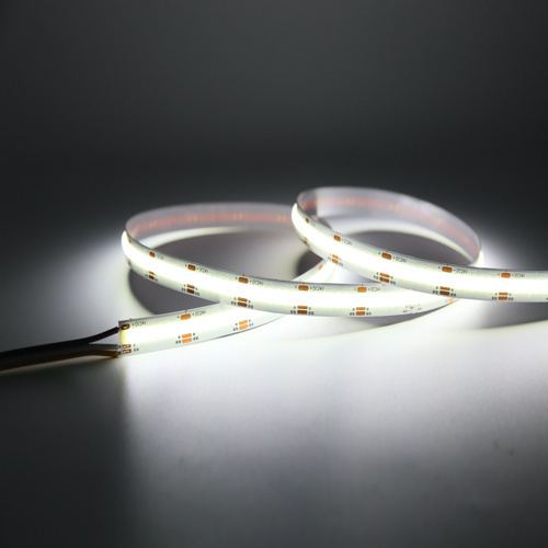 Doorverlichte 24 volt COB LED Strip - 90 graden transparante hoek connector T.B.V. 4000K natuurlijk witte COB LED Strips - IP20