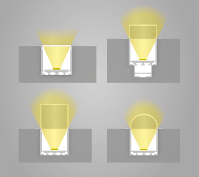Zwart Inbouw LED XL profiel met klikafdekking 36.79mm x 26,00mm - XL07Zwart