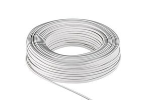 LED strip aansluitkabel 2-polig, YZWL 2×0,75mm - 100 meter rol - wit